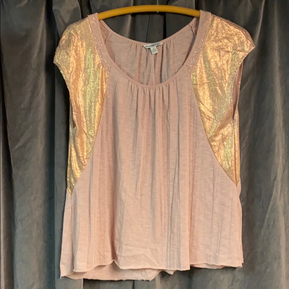 American Eagle Pink Shiny Top